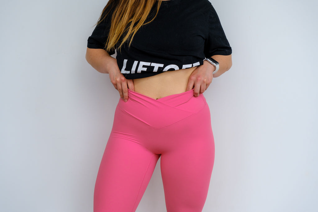 Asos Soft Touch Leggings With Fold Over Waistband Pink, $28, Asos